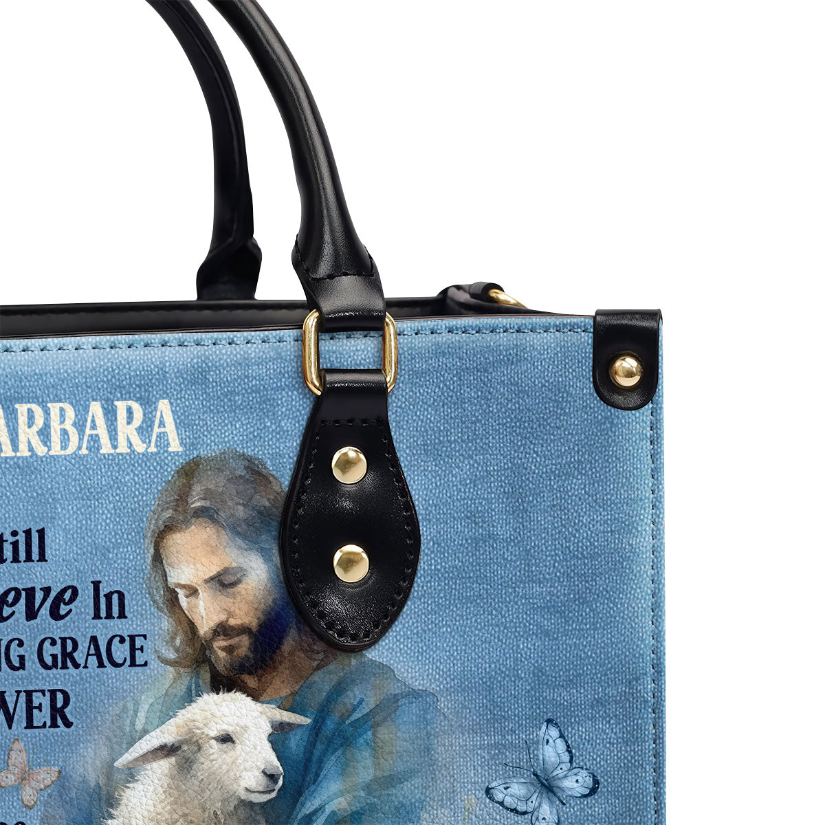 Jesus I Still Believe In Amazing Grace - Personalized Leather Handbag GMJSLB200018