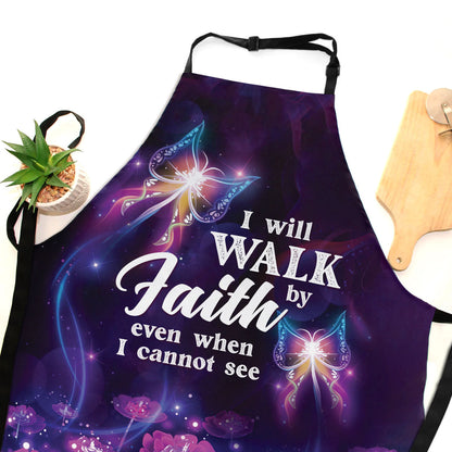 Faith Walk - Noncustomized Apron with Floral Butterfly