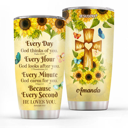 Faith-Inspired Personalized Sunflower Tumbler - 20oz