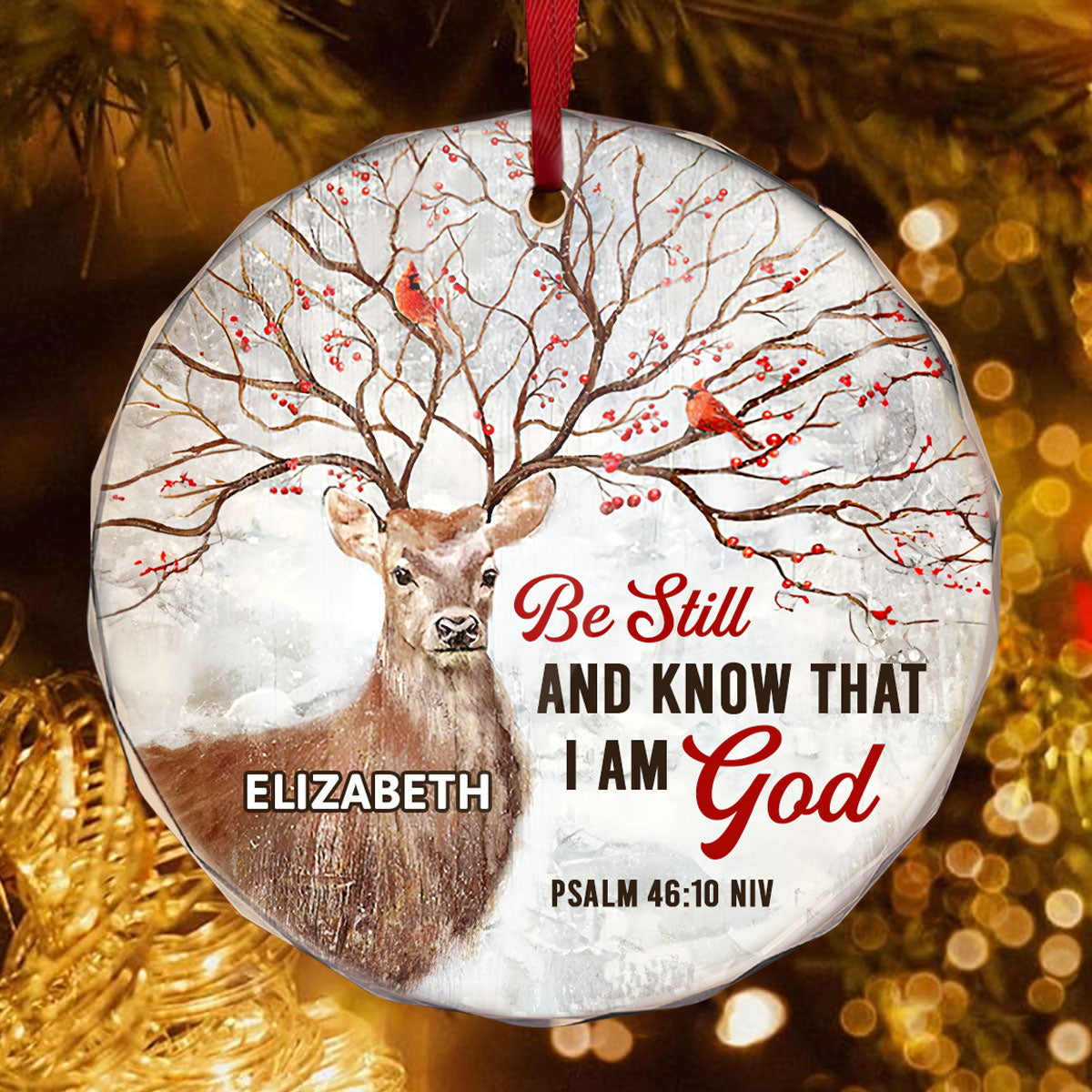 Be Still And Know That I Am God - Personalized Glass Ornament GOJS10164