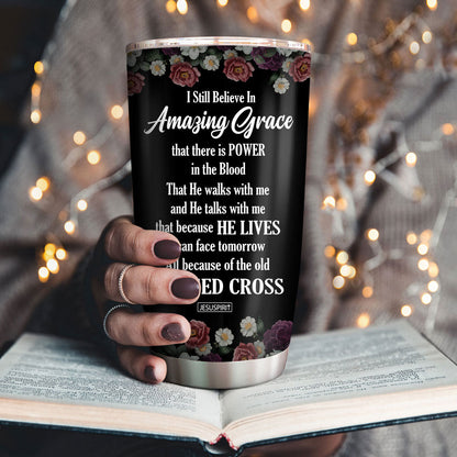 Faith-Inspired Stainless Steel Tumbler - 20oz Inspirational Floral Faith Design