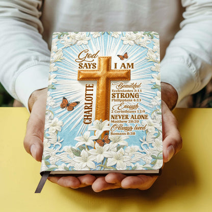God Says I Am - Personalized Leather Cover Notebook GMJSNB200031