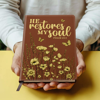 He Restores My Soul - Leather Cover Notebook GMJSNB200100