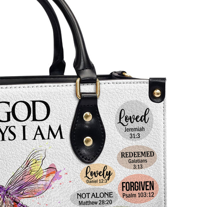 What God Says About You - Leather Handbag - Personalized Christian Gift for Women GMJSLB200074