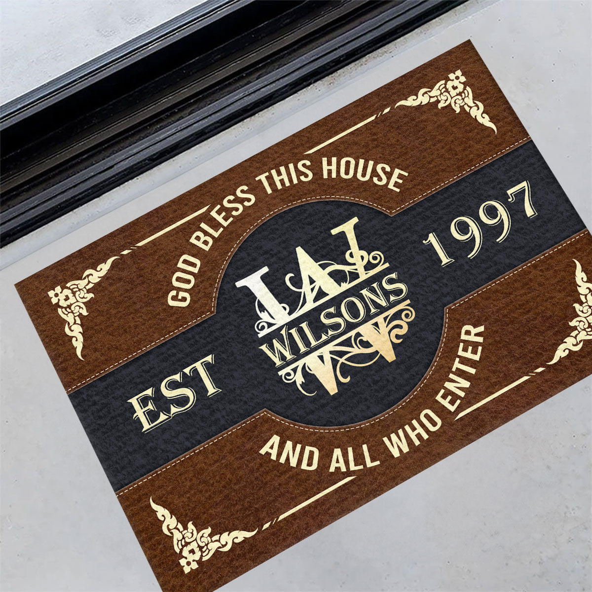God Bless This House - Personalized Doormat - Christian Home Decor GDMJS10094