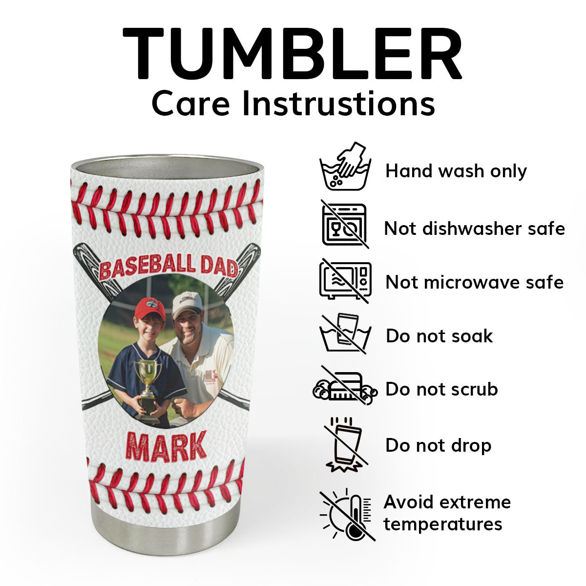 My Favorite Baseball Player Calls Me Dad - Personalized Tumbler