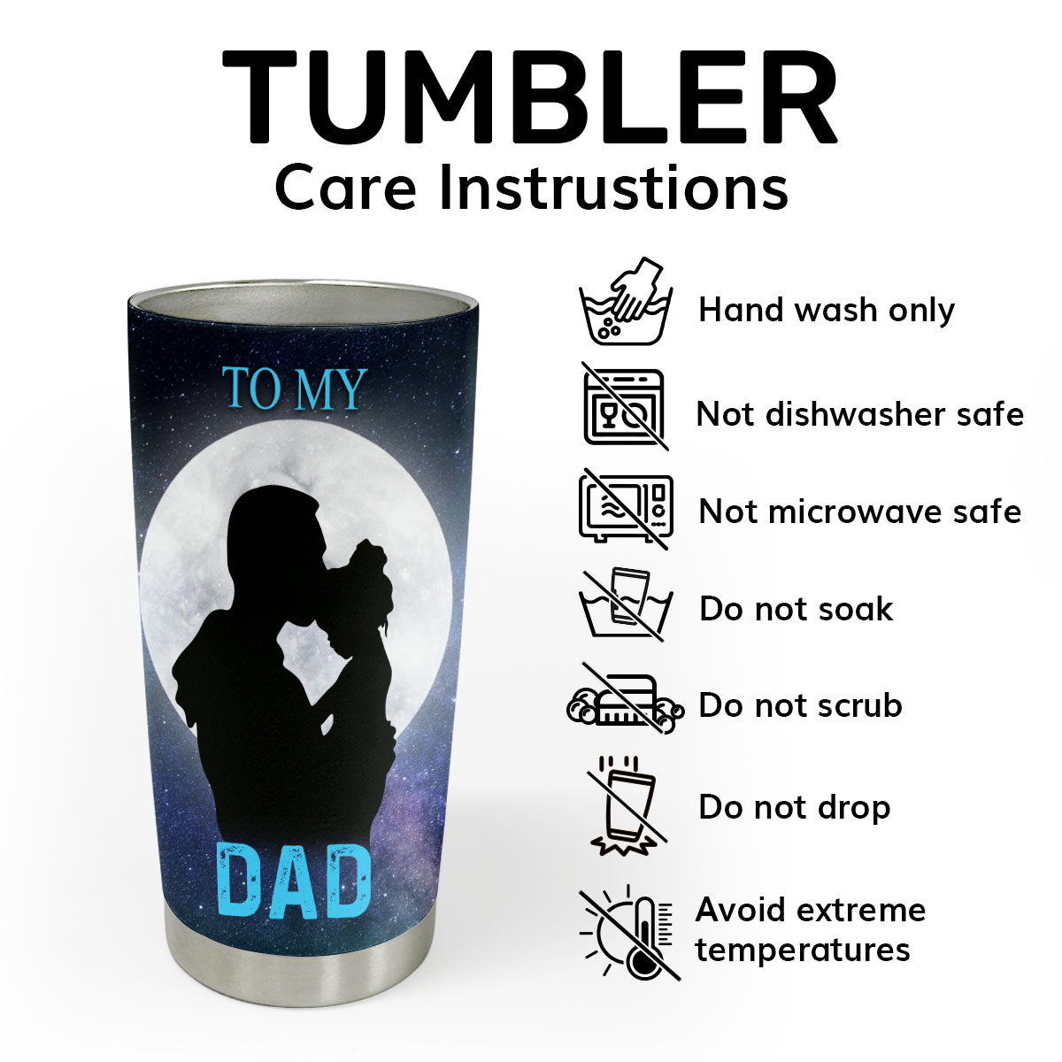 Sentimental Dad Gift - Personalized Stainless Steel Tumbler