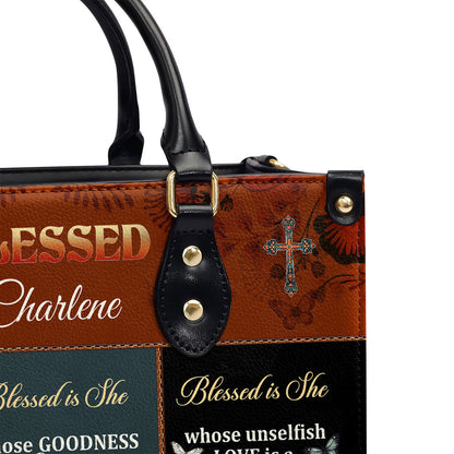 Blessed Is She - Personalized Leather Handbag - Gift for Women GMJSLB200017