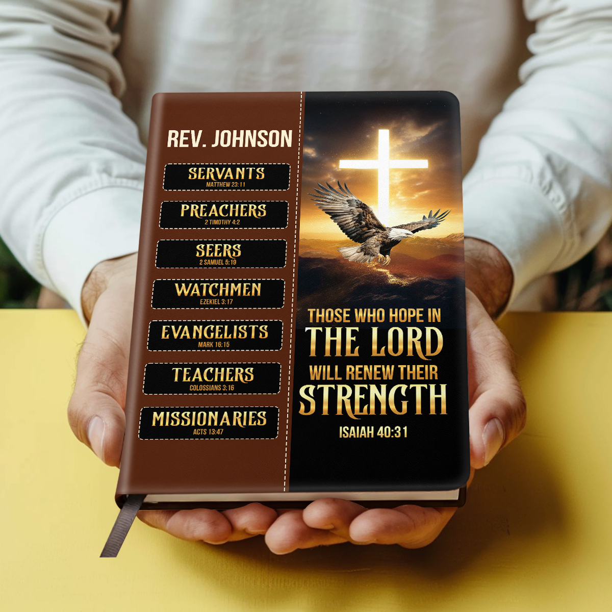 Those Who Hope In The Lord - Personalized Leather Cover Notebook GMJSNB200045