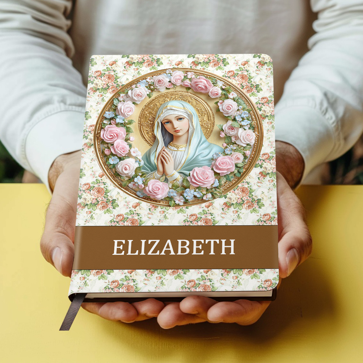 Virgin Mary's Grace - Personalized Leather Cover Notebook GMJSNB200104