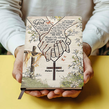 God Gave Me You - Personalized Leather Notebook GMJSNB200120