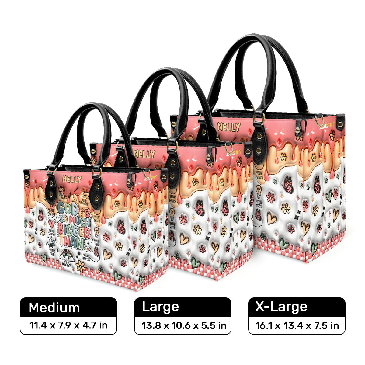 God Is Bigger Than - Personalized Leather Handbag - Gift for Women GMJSLB200026