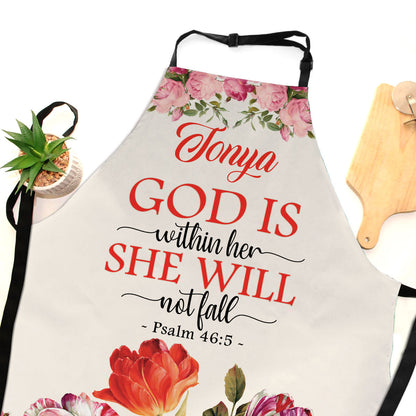 Psalm 46:5 Gift for Her - Personalized Floral Apron