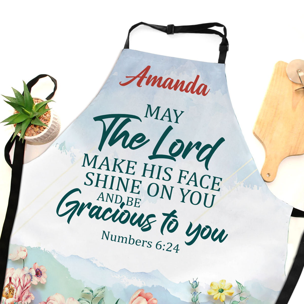 May the Lord Shine on You - Personalized Kitchen Apron