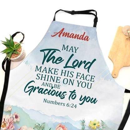 May the Lord Shine on You - Personalized Kitchen Apron