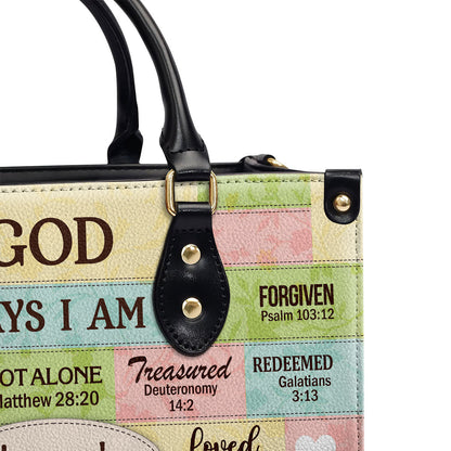 God Says I Am - Personalized Leather Handbag - Christian Faith Gift GMJSLB200034