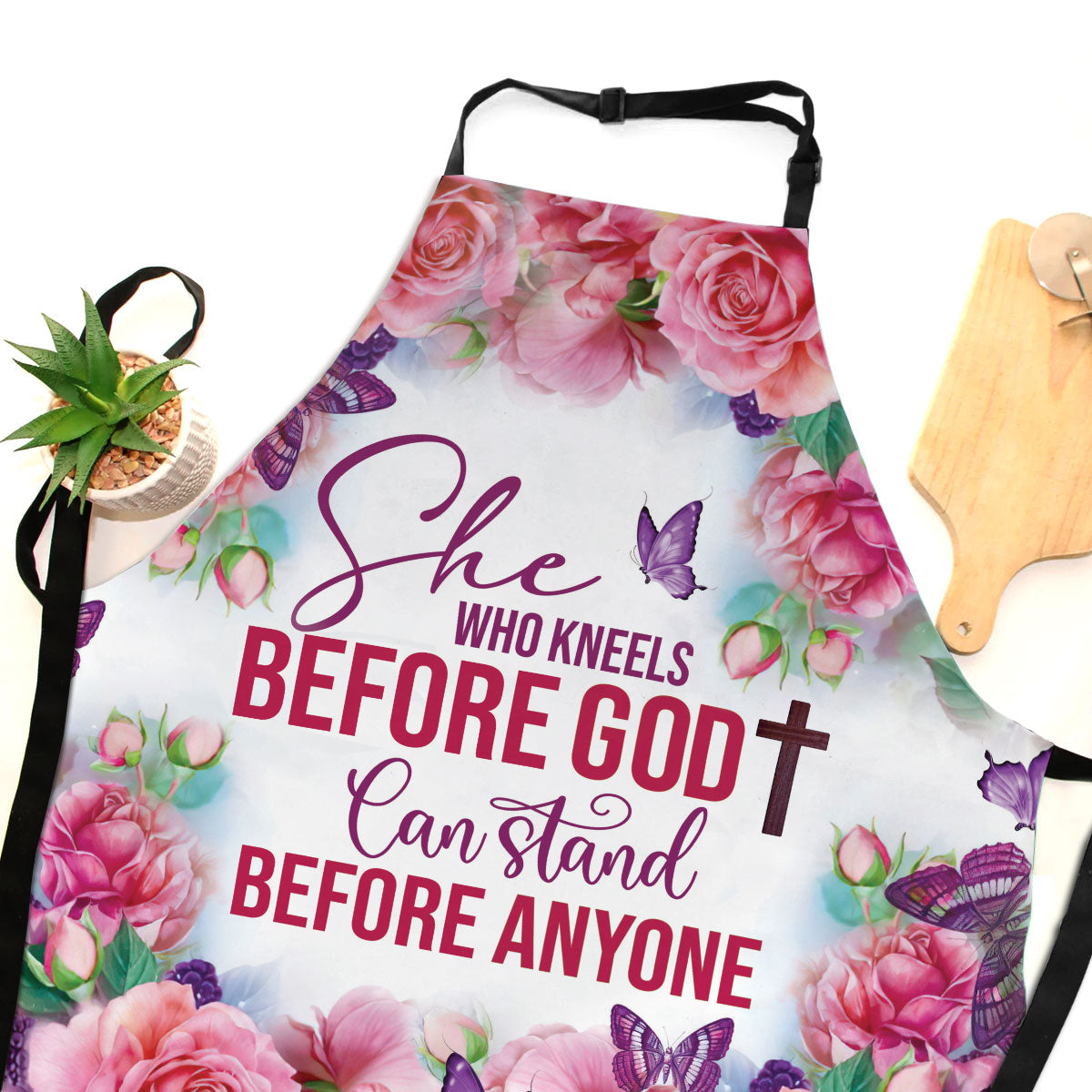 She Who Kneels Before God - Inspirational Apron