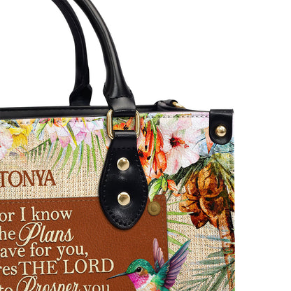 For I Know The Plans I Have For You - Personalized Leather Handbag GMJSLB200038
