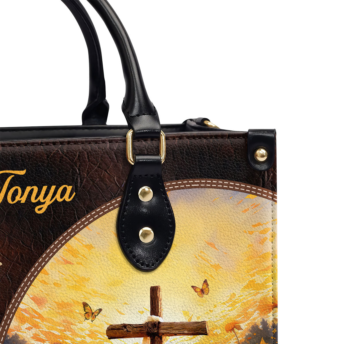 Blessed Are The Pure In Heart - Personalized Leather Handbag GMJSLB200033