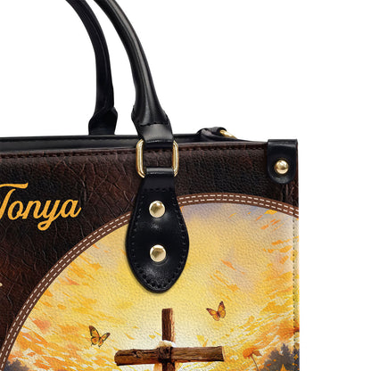 Blessed Are The Pure In Heart - Personalized Leather Handbag GMJSLB200033