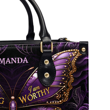 I Am Love - Personalized Leather Handbag - Christian Butterfly Design GMJSLB200010