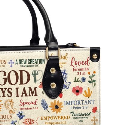 What God Says About You - Personalized Leather Handbag GMJSLB200088