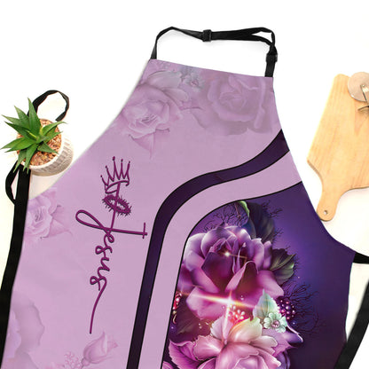 Faith-Inspired Rose and Cross - Kitchen Apron