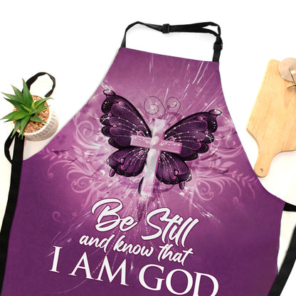 Faith Quote - Purple Apron Butterfly Cross Faith