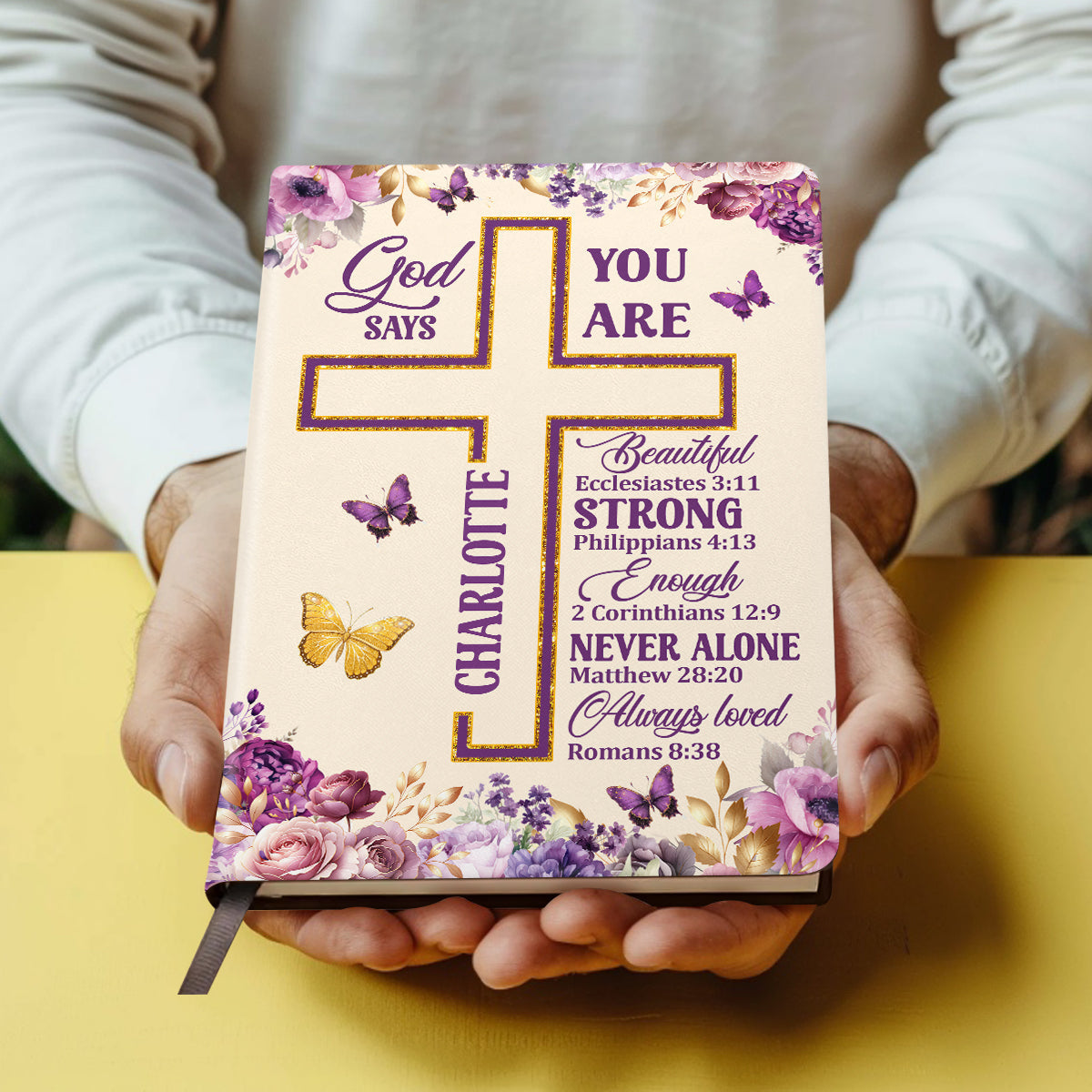 God Says I Am - Personalized Leather Cover Notebook GMJSNB200032