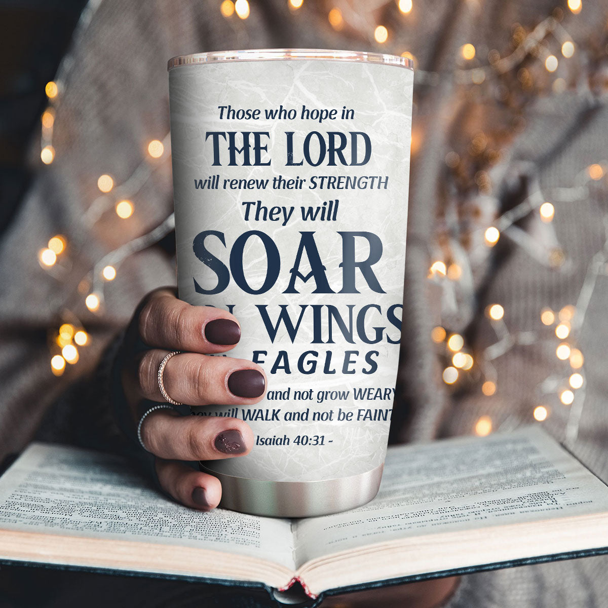 Isaiah 40:31 Soar Like Eagles - Personalized Stainless Steel Tumbler