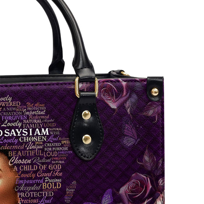 Faith-Based Quote - Personalized Leather Handbag GMJSLB200029