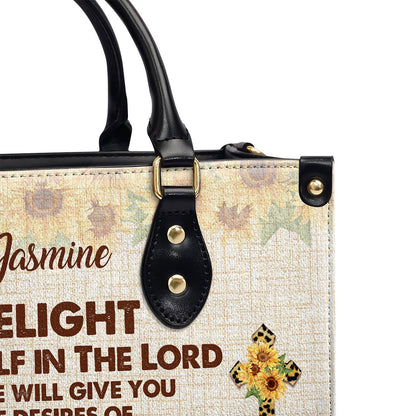 Psalm 37:4 - Personalized Leather Handbag GMJSLB200094