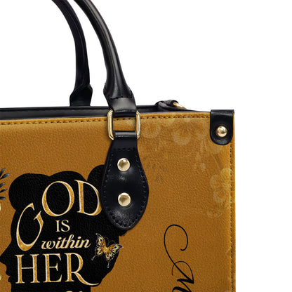 God Is Within Her - Personalized Leather Handbag GMJSLB200018