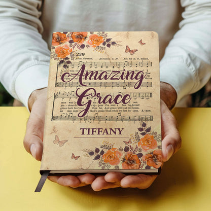 Amazing Grace - Gift for Daughter - Personalized Leather Notebook GMJSNB200125