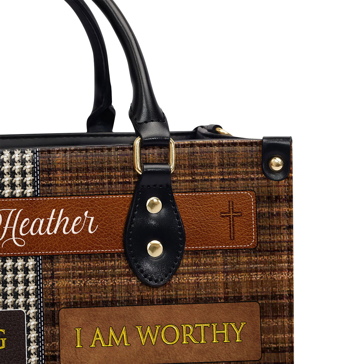 I Am Worthy - Personalized Leather Handbag GMJSLB200015