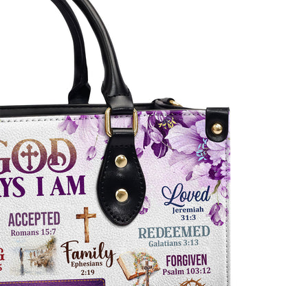 God Says I Am - Personalized Leather Handbag - Gift For Women GMJSLB200010