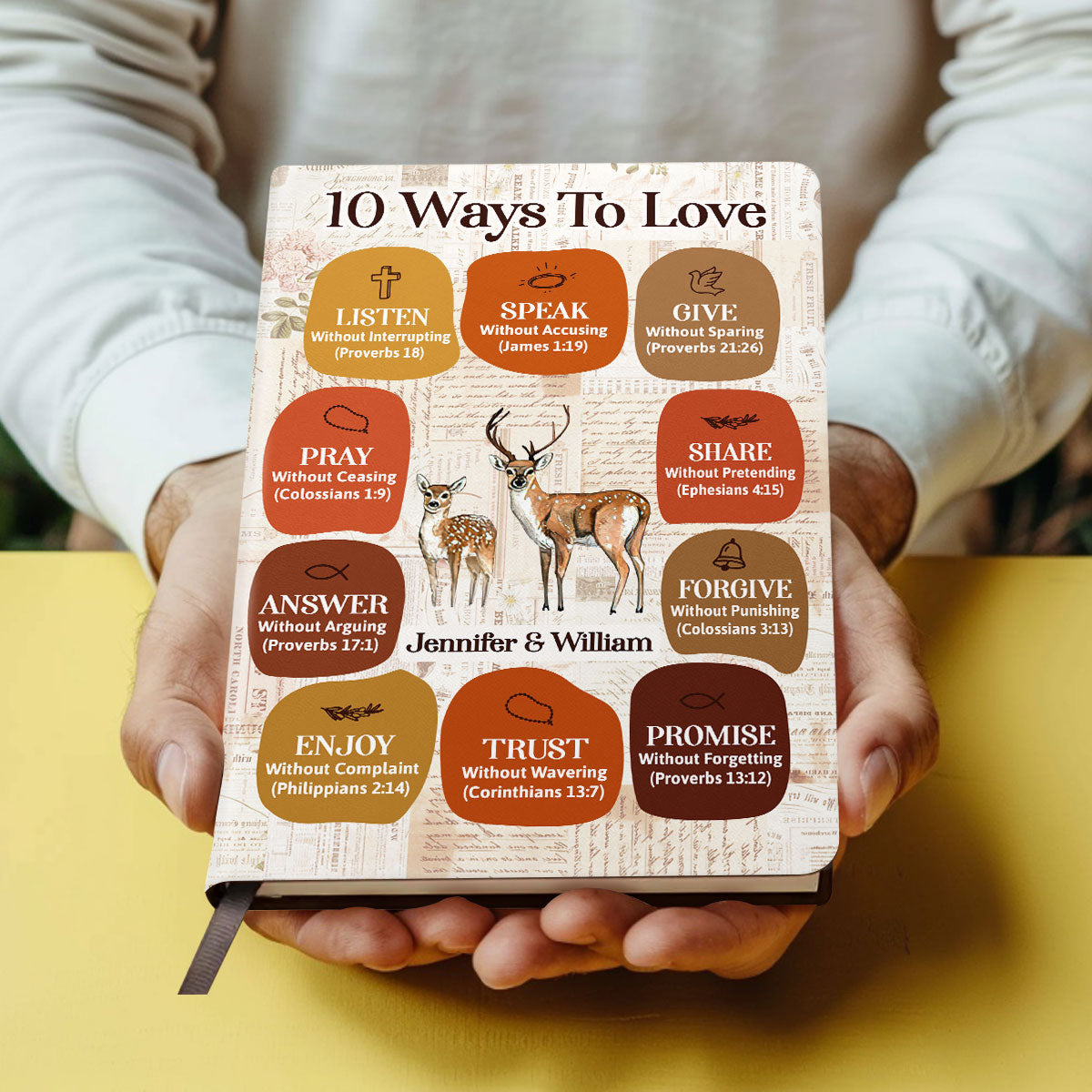10 Ways To Love - Personalized Leather Notebook GMJSNB200121