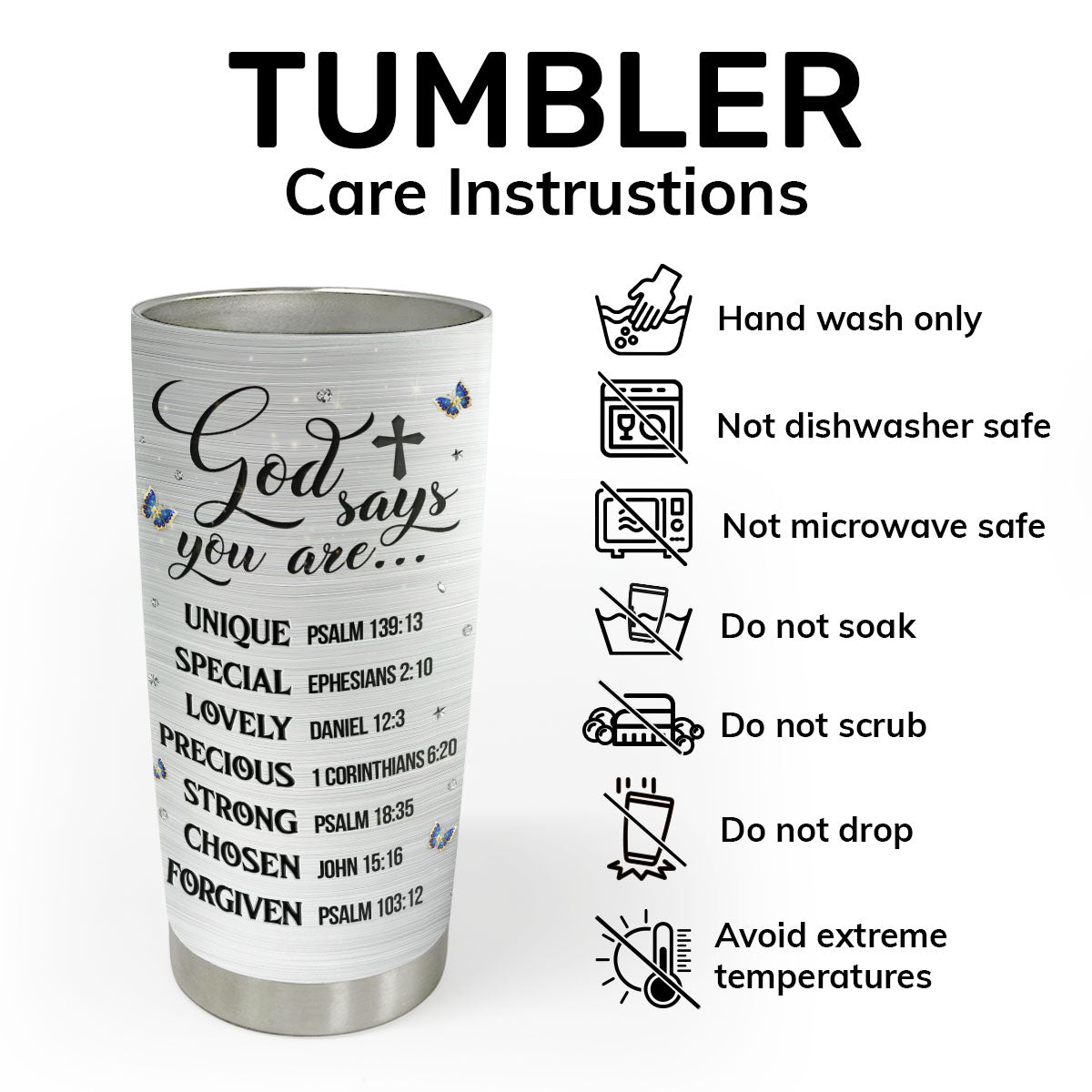 God Says You Are Unique - Personalized Tumbler