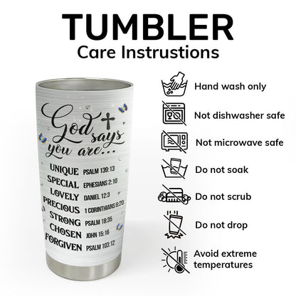 God Says You Are Unique - Personalized Tumbler
