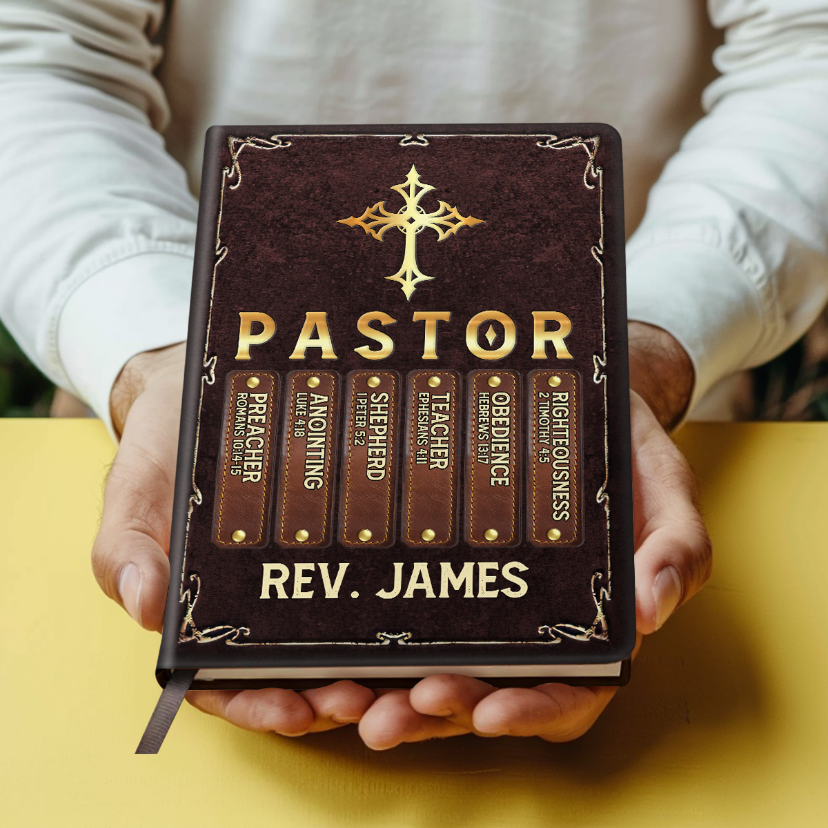 My Preacher, Teacher, & Shepherd - Personalized Leather Cover Notebook GMJSNB200043