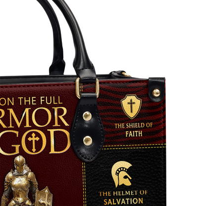 Full Armor Of God - Personalized Leather Handbag GMJSLB200085