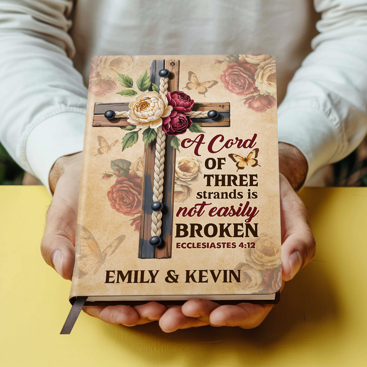 A Cord Of Three Strands - Personalized Leather Notebook GMJSNB200080