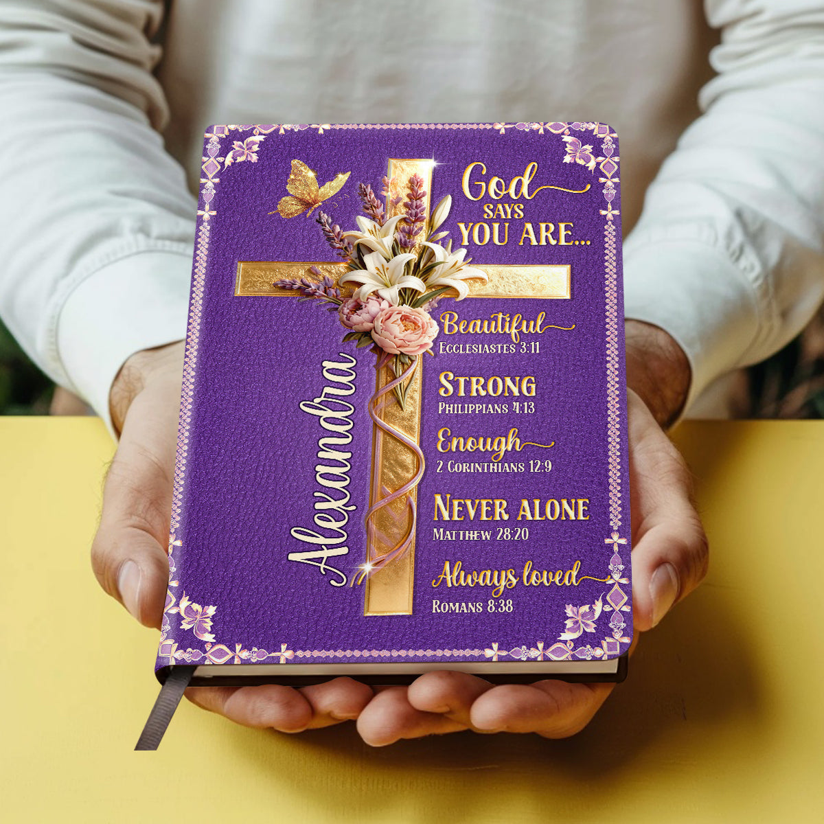 God Says You Are - Personalized Leather Cover Notebook GMJSNB200036