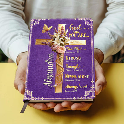 God Says You Are - Personalized Leather Cover Notebook GMJSNB200036