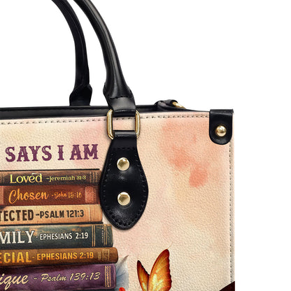 God Says I Am - Personalized Leather Handbag GMJSLB200018