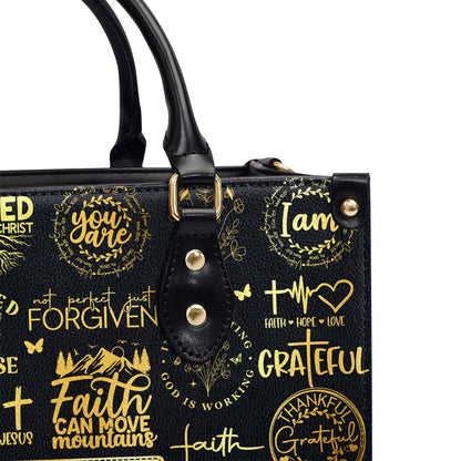 Rooted In Christ - Personalized Leather Handbag GMJSLB200008