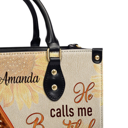 He Calls Me Beautiful One - Personalized Leather Handbag GMJSLB200081