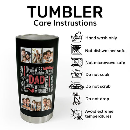 Dad Hero Handsome - Personalized Stainless Steel Tumbler