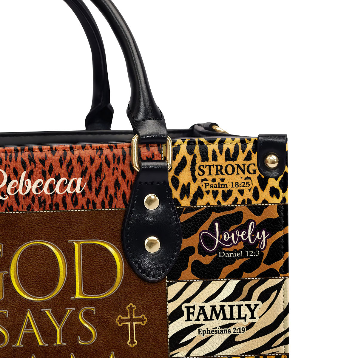 God Says I Am Unique - Personalized Leather Handbag GMJSLB200011