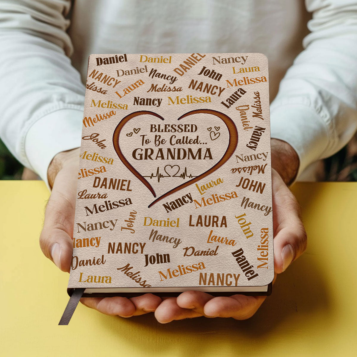 Blessed To Be Called Grandma - Personalized Leather Cover Notebook GMJSNB200113